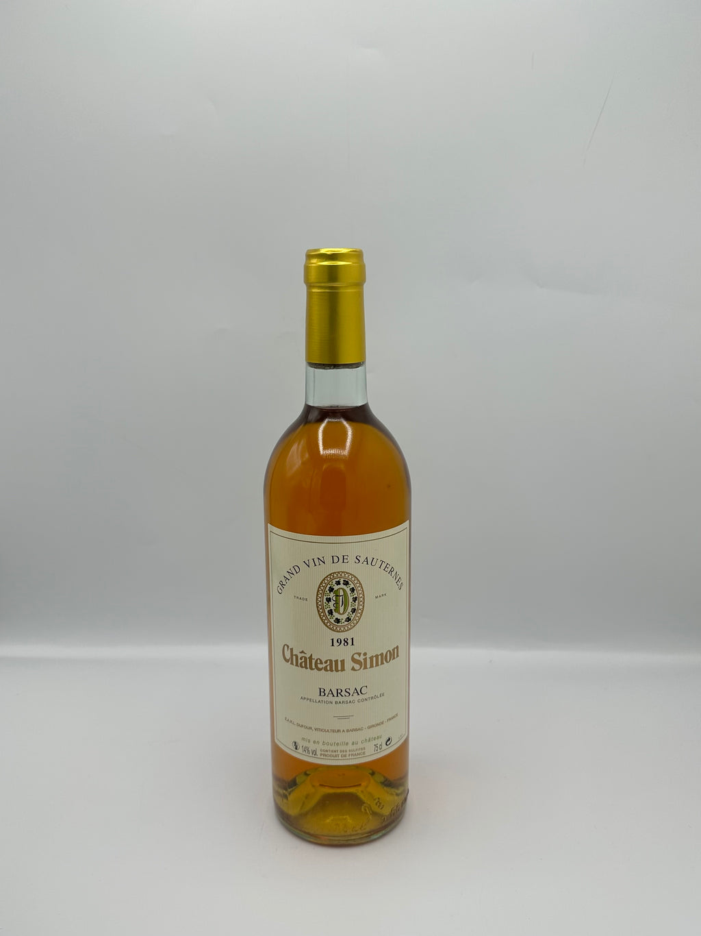 Barsac Grand Vin de Sauternes 1981 Liquorous White - Château Simon