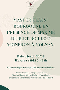 Burgundy Master Class - 30/11 