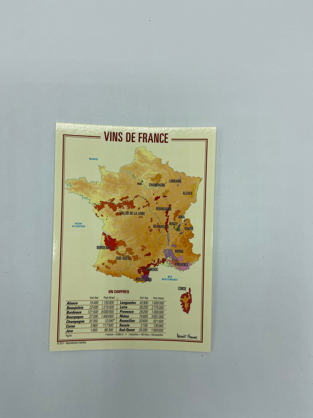 Cartão Postal Vinhos da França ou Regiões