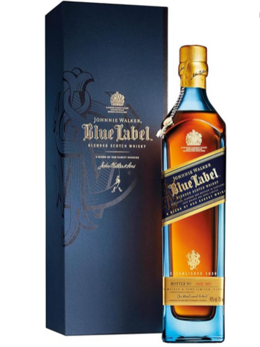 Johnnie Walker Whiskey, Blue Label with case
